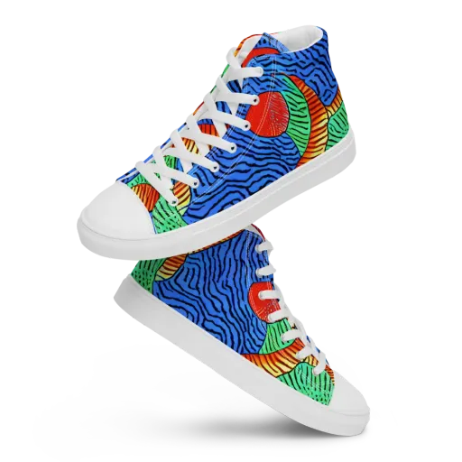 Molten Maze on a Women's High Top Canvas Shoes