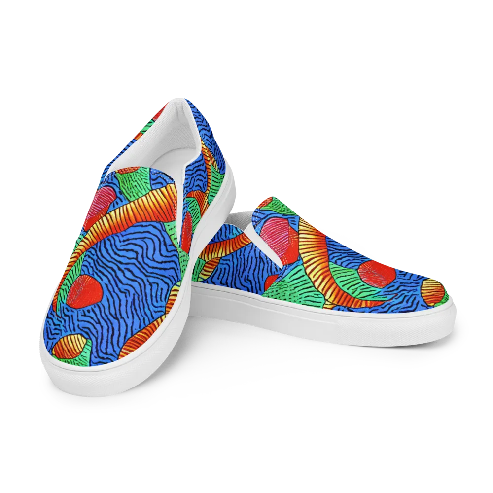 Molten Maze on Men's Slip-On Canvas Shoes — Left Front