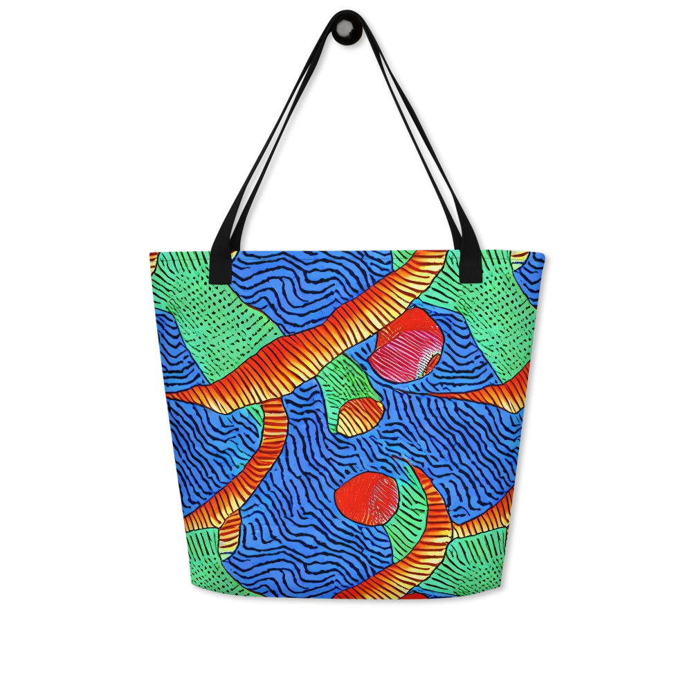 Molten Maze on Large Tote Bag W/ Pocket — Front