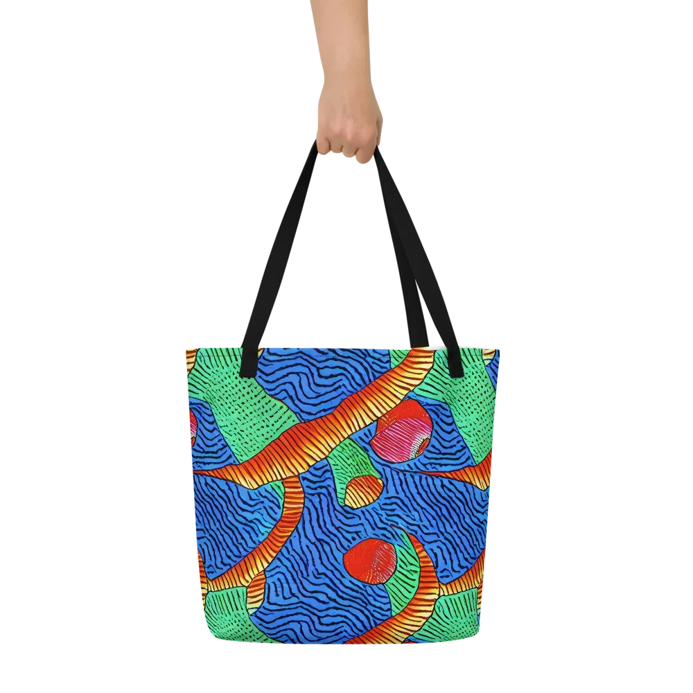Molten Maze on Large Tote Bag W/ Pocket — Front