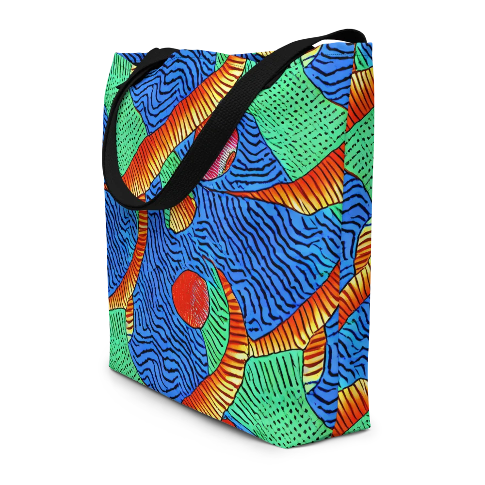 Molten Maze on Large Tote Bag W/ Pocket — Front