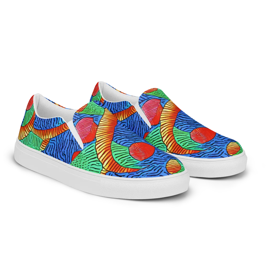 Molten Maze on Women's Slip-On Canvas Shoes — Right Front