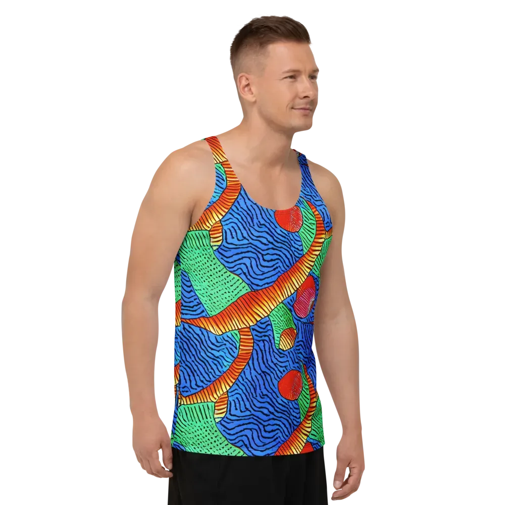 Molten Maze on Men's Tank Top — Right Front