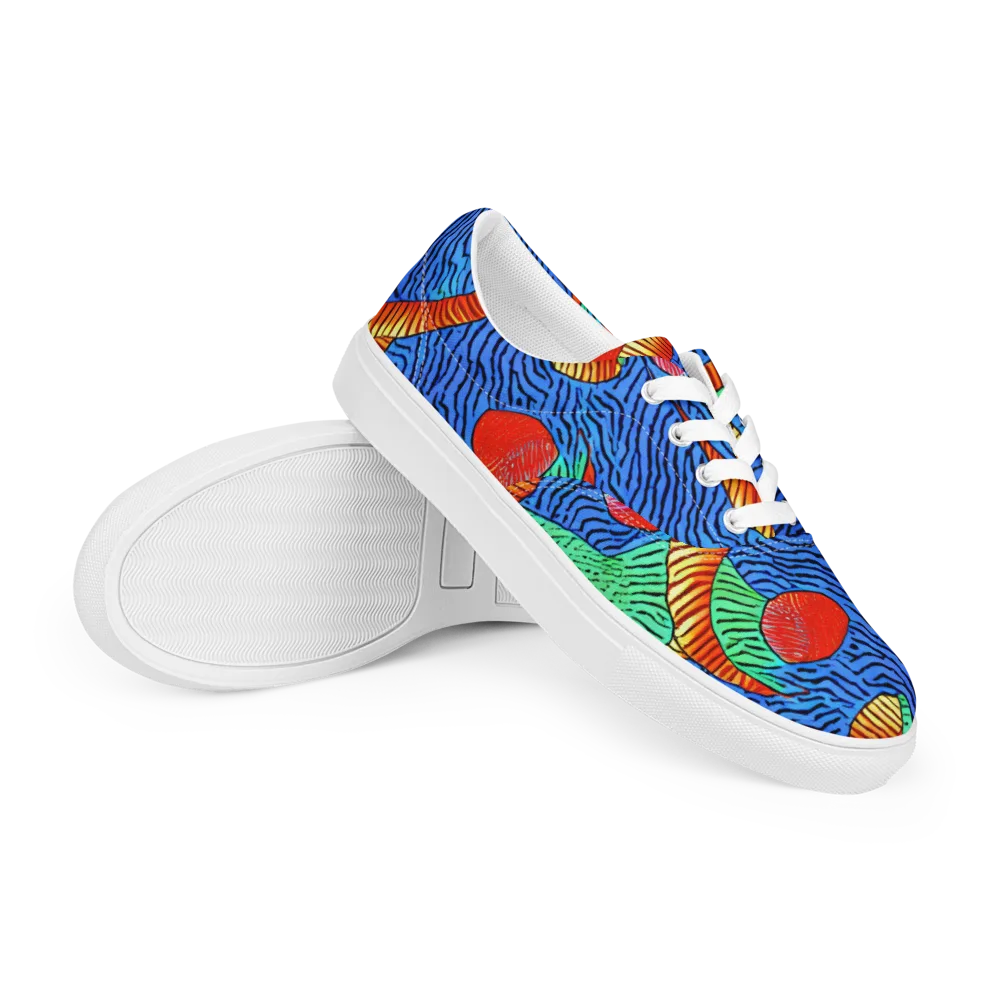 Molten Maze on Men's Lace-Up Canvas Shoes — Right Front