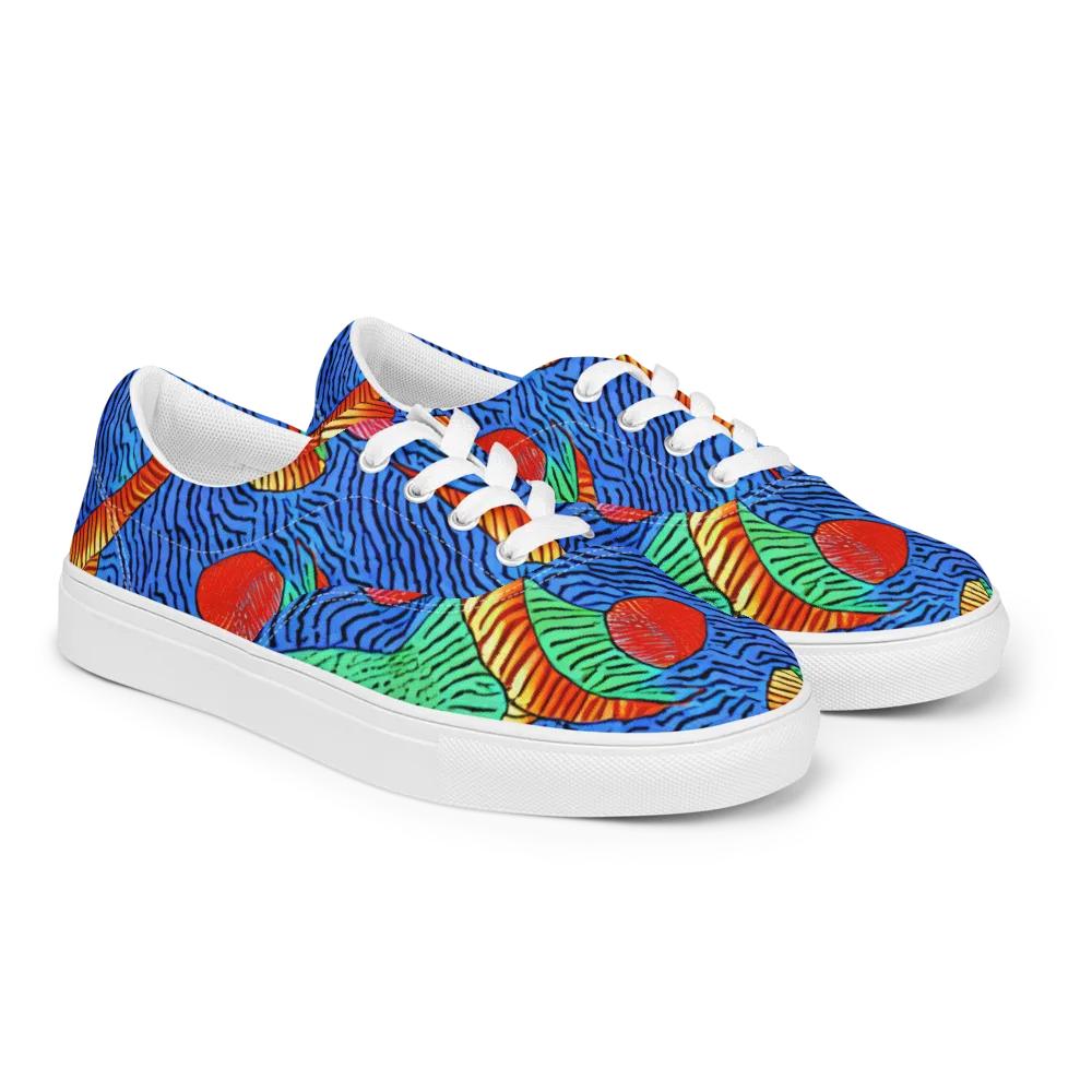 Molten Maze on Men's Lace-Up Canvas Shoes — Right Front