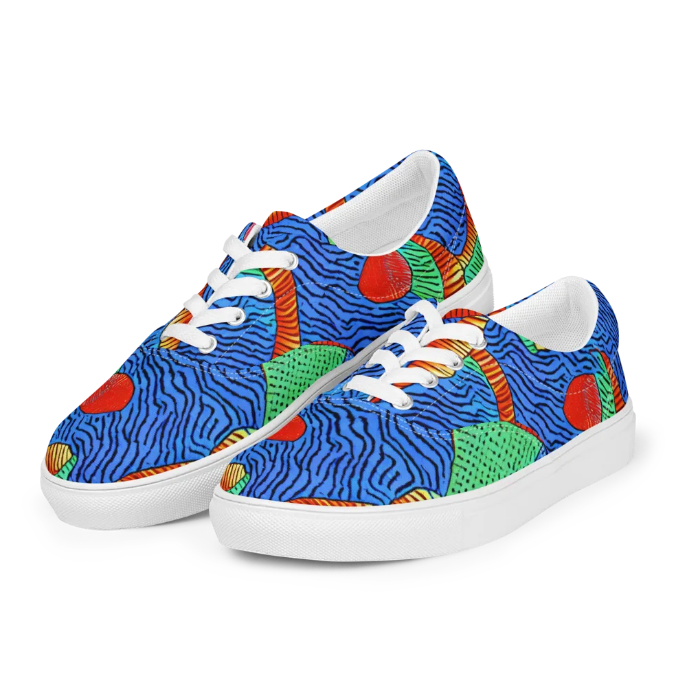 Molten Maze on Men's Lace-Up Canvas Shoes — Left Front