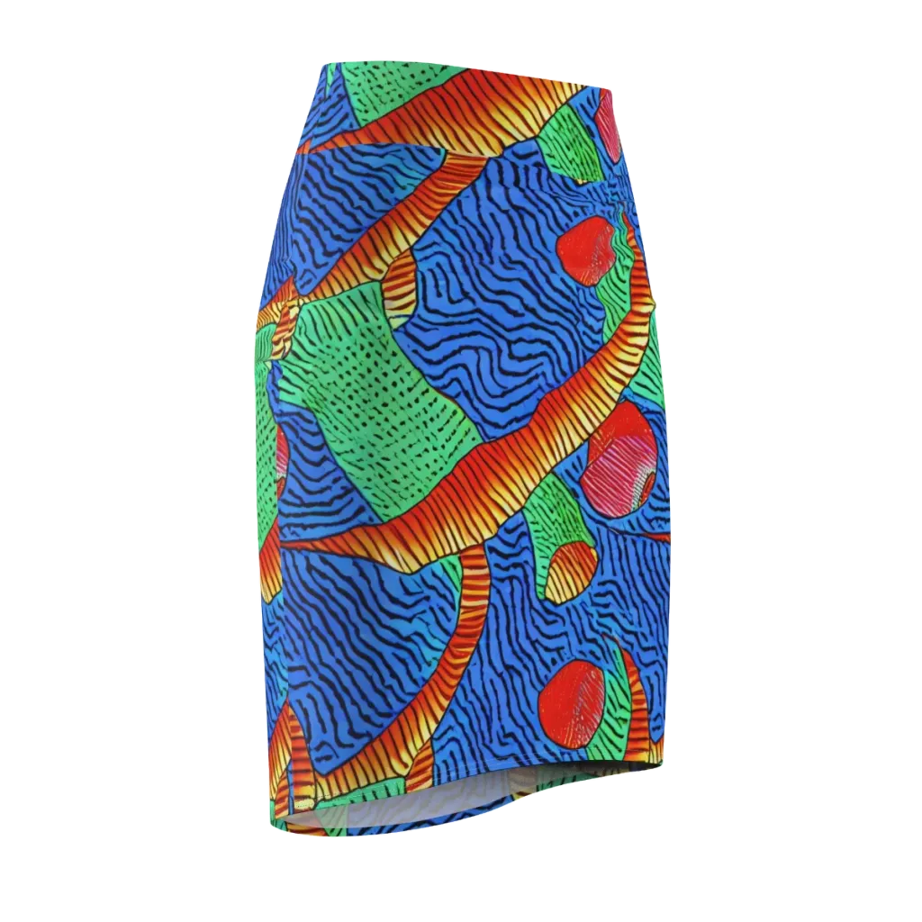 Molten Maze on Pencil Skirt — Front Side