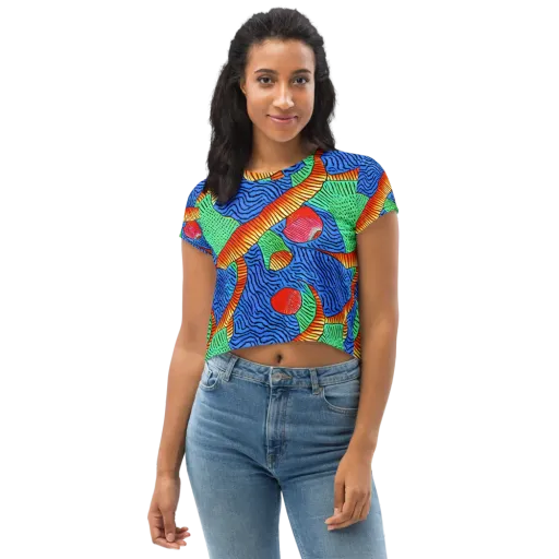 Molten Maze on a Crop Tee