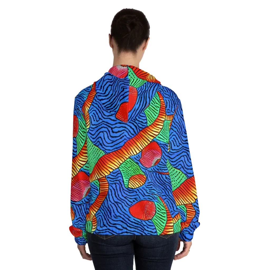 Molten Maze on Women's Full-Zip Hoodie — Back On Person