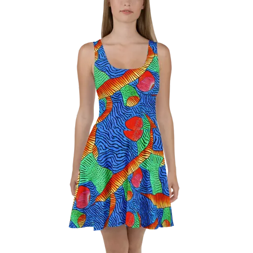 Molten Maze on a Skater Dress