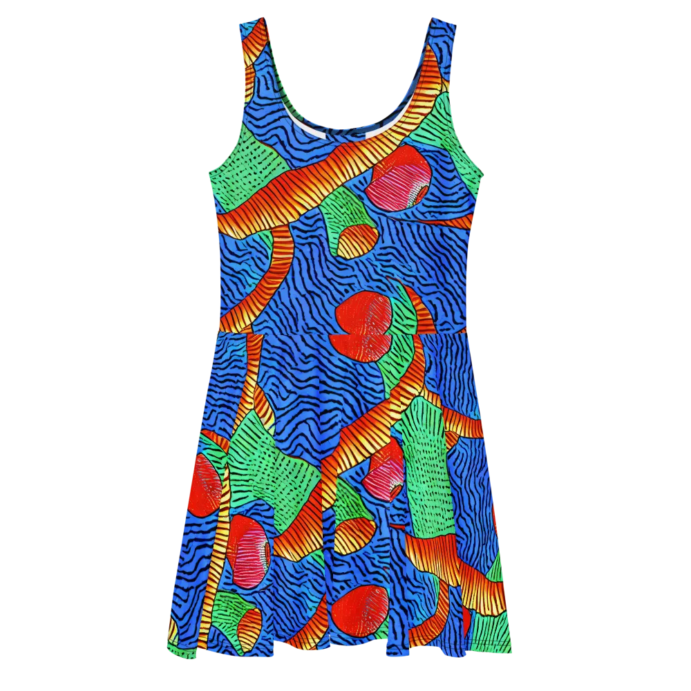 Molten Maze on Skater Dress — Front
