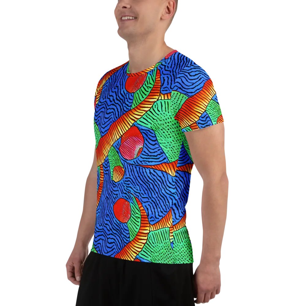 Molten Maze on Men's Athletic T-Shirt — Left