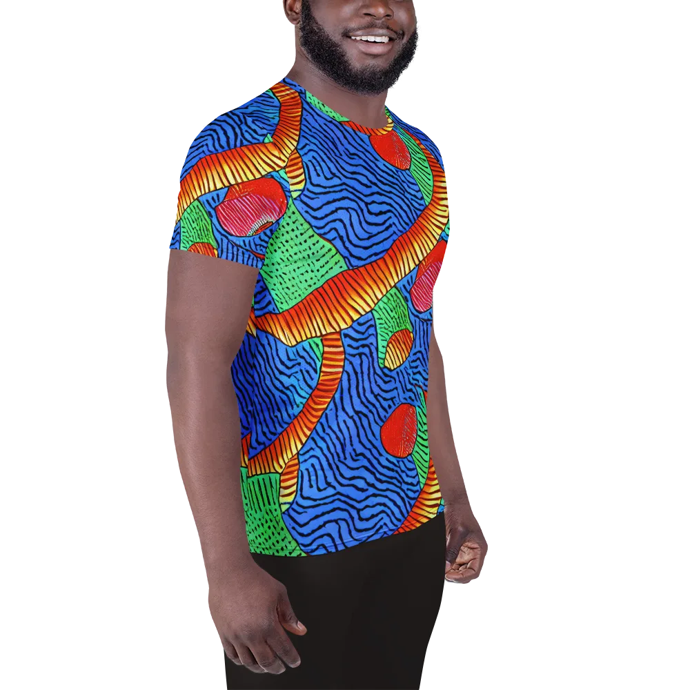 Molten Maze on Men's Athletic T-Shirt — Right