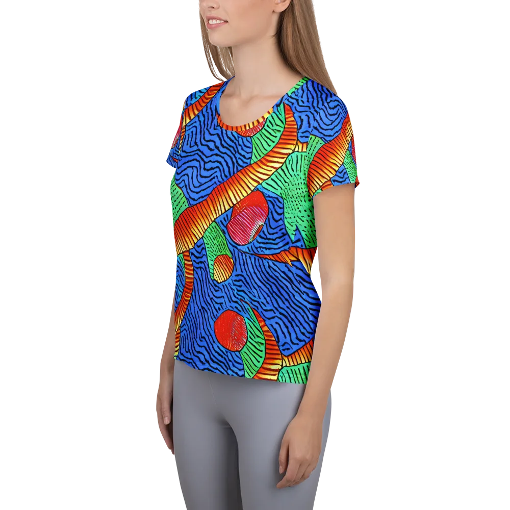 Molten Maze on Women's Athletic T-Shirt — Left