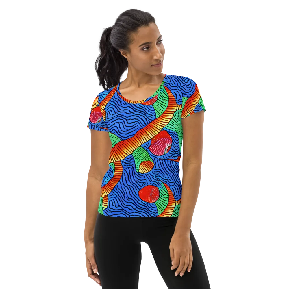 Molten Maze on Women's Athletic T-Shirt — Front