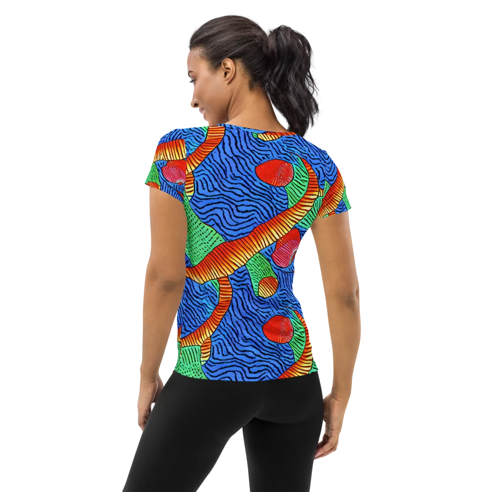 Molten Maze on Women's Athletic T-Shirt — Back