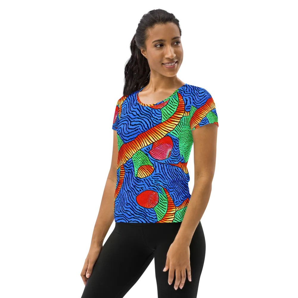Molten Maze on Women's Athletic T-Shirt — Left