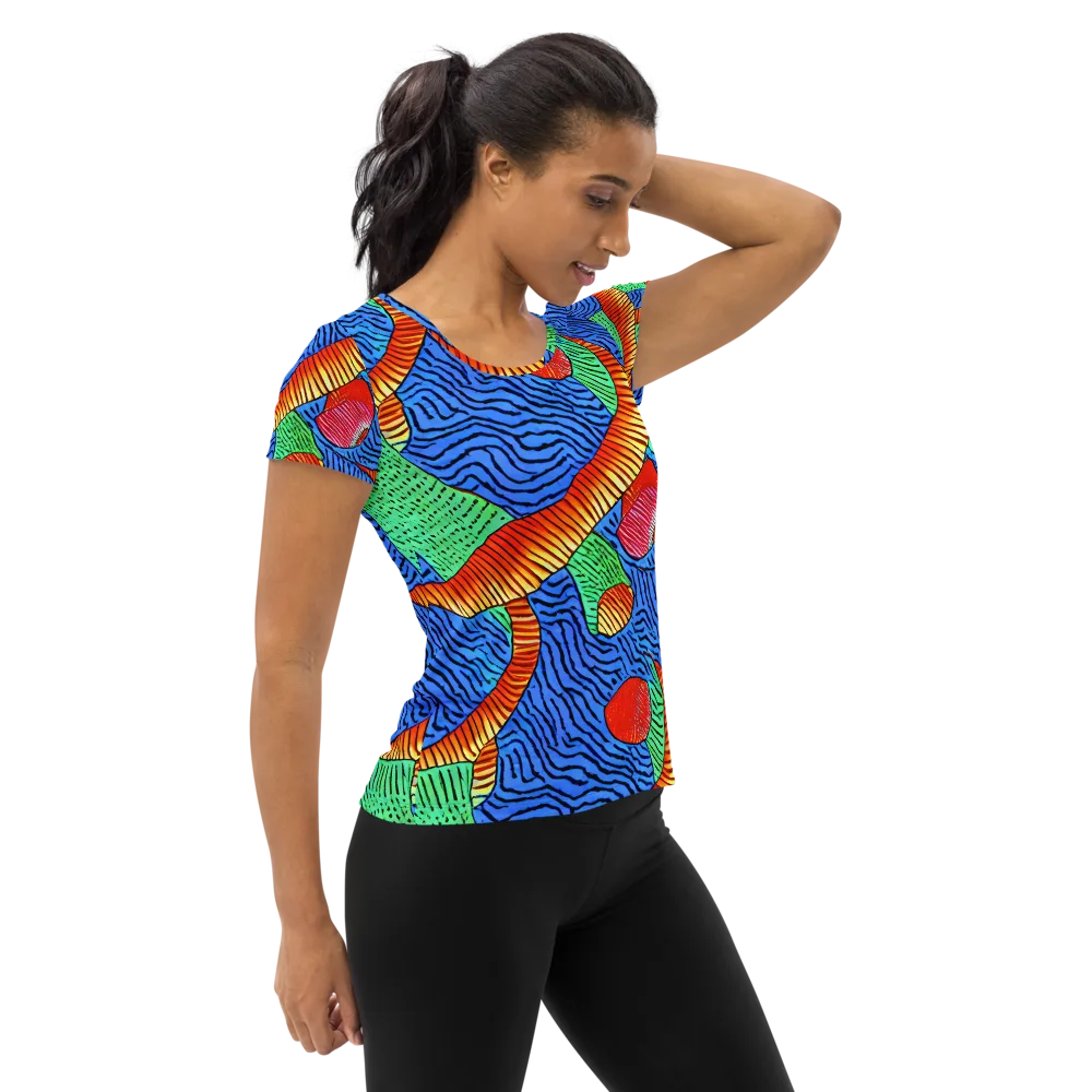 Molten Maze on Women's Athletic T-Shirt — Right