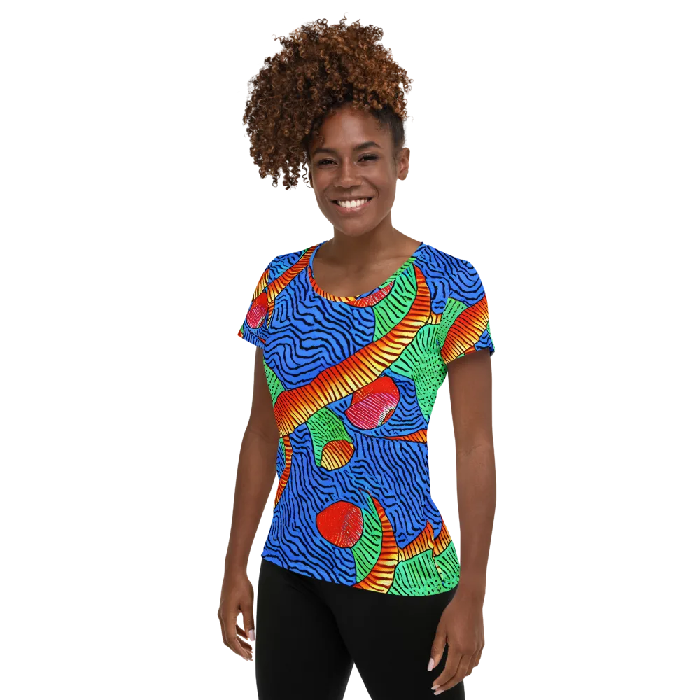 Molten Maze on Women's Athletic T-Shirt — Left