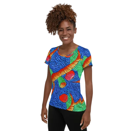 Molten Maze on a Women's Athletic T-Shirt