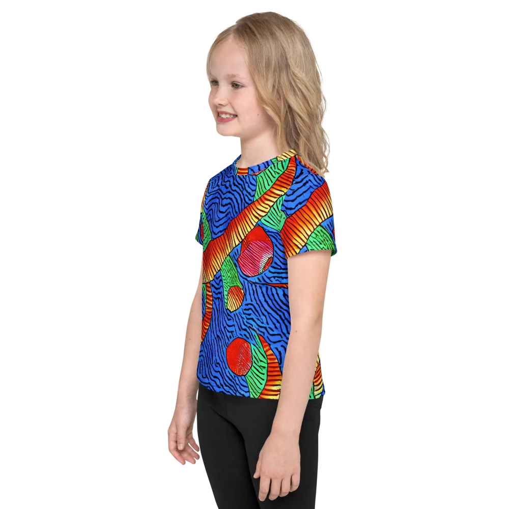 Molten Maze on Kids Crew Neck T-Shirt — Left