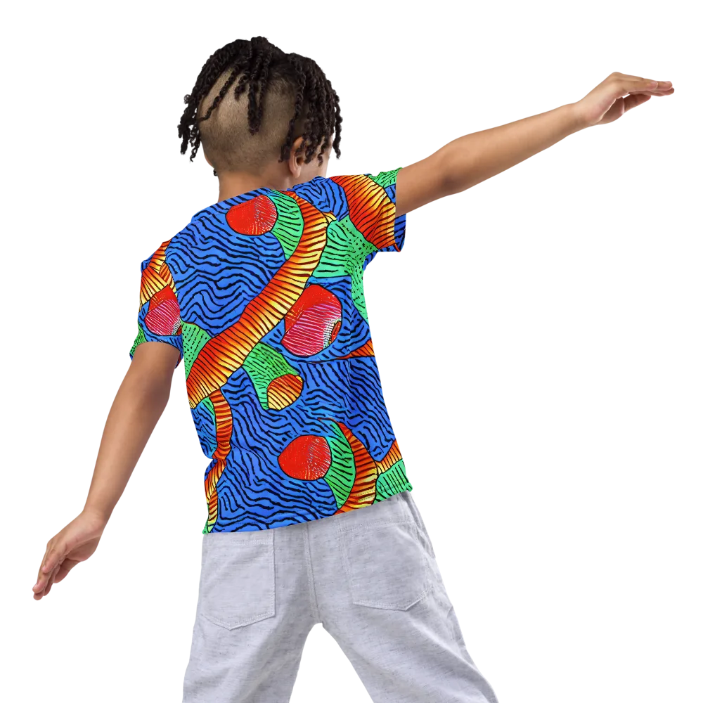 Molten Maze on Kids Crew Neck T-Shirt — Back