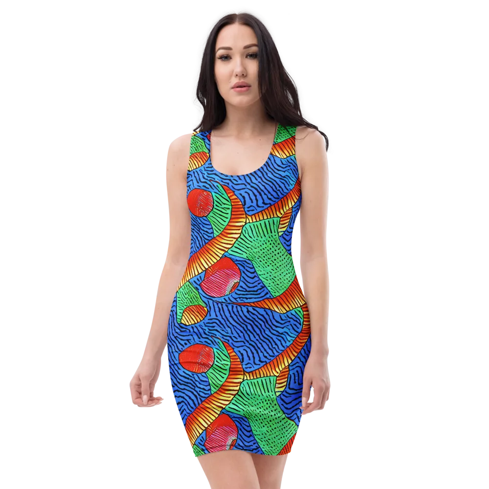 Molten Maze on Bodycon Dress — Front