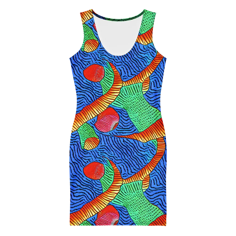 Molten Maze on Bodycon Dress — Front