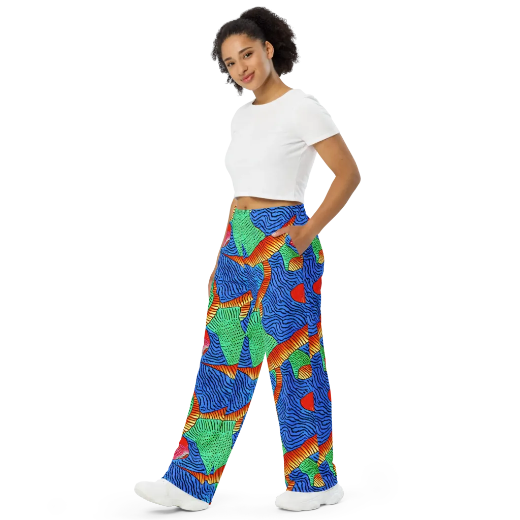 Molten Maze on Wide-Leg Pants — Left Front