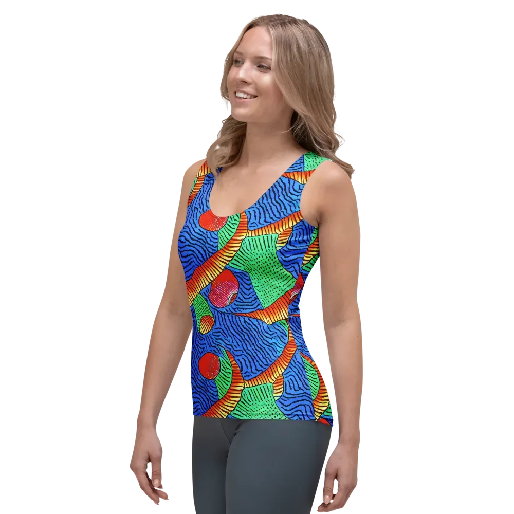 Molten Maze on Women's Tank Top — Left Front