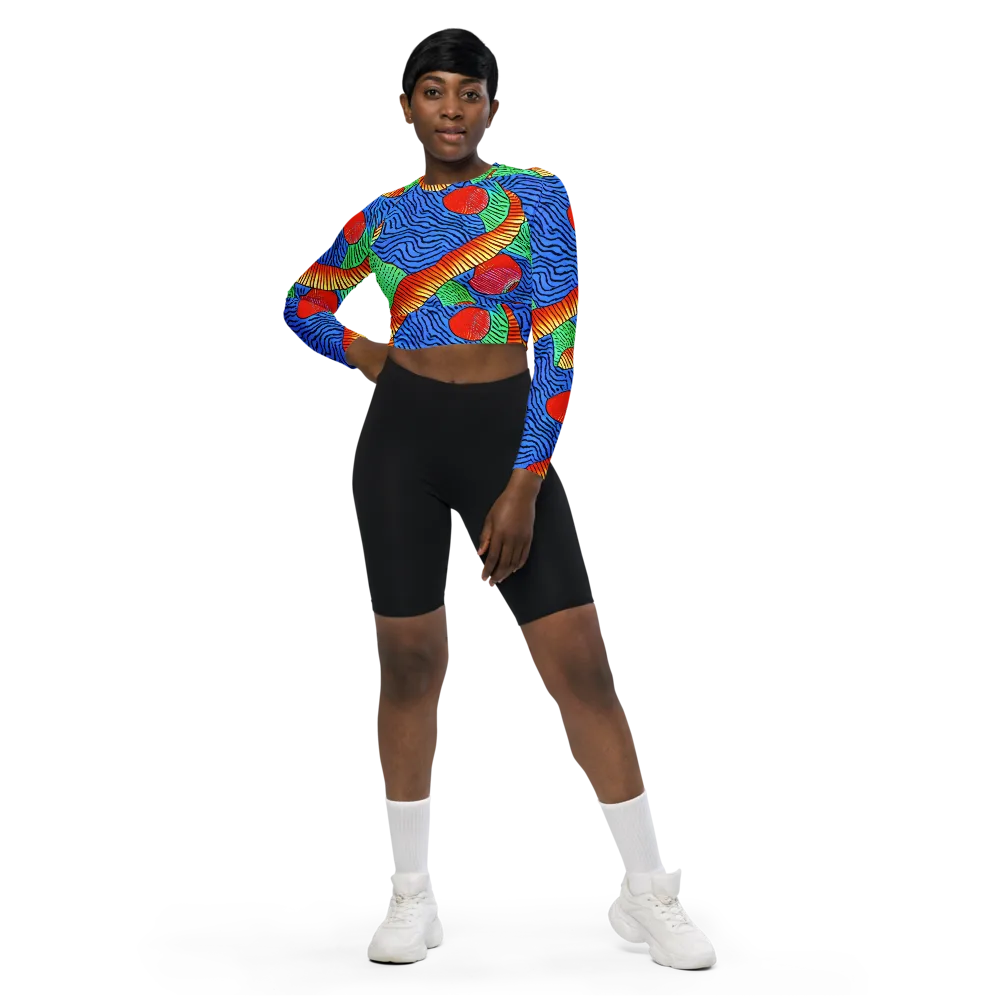 Molten Maze on Long Sleeve Crop Top — Front