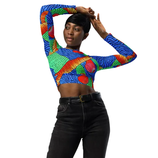 Molten Maze on a Long Sleeve Crop Top