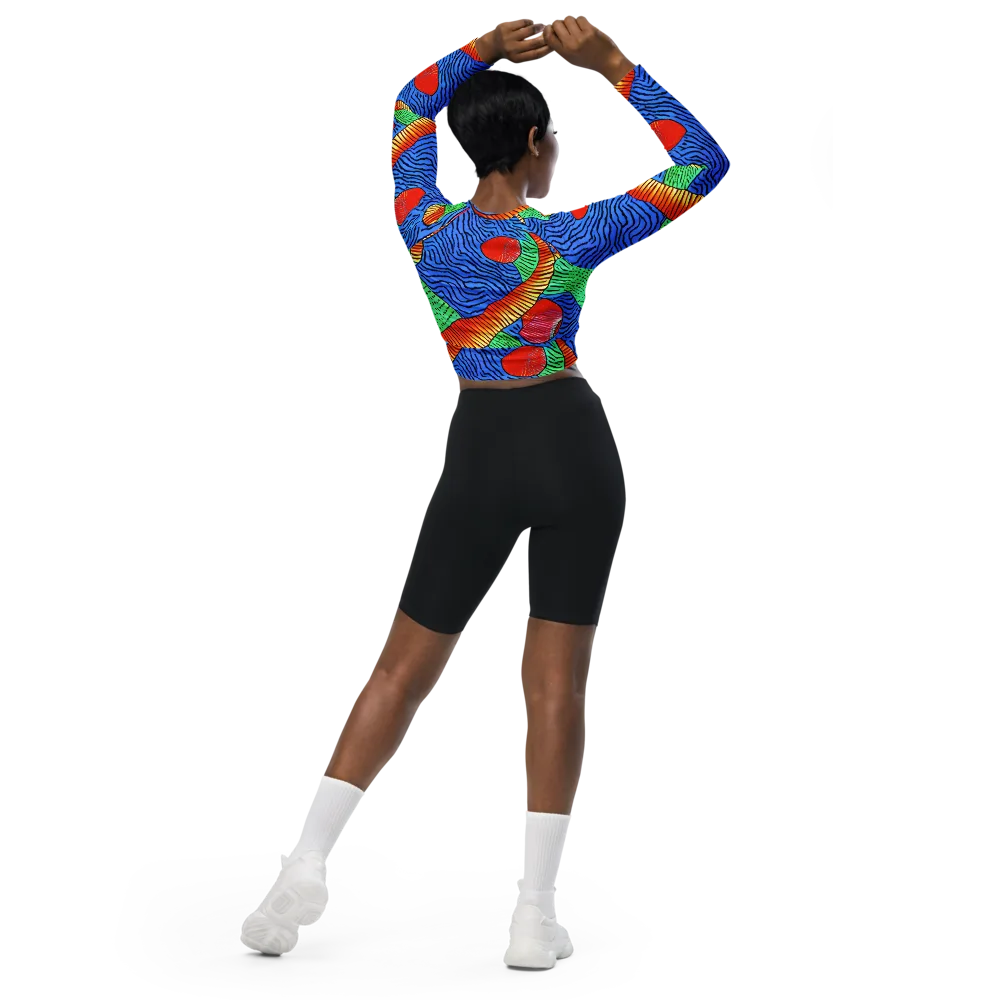 Molten Maze on Long Sleeve Crop Top — Back