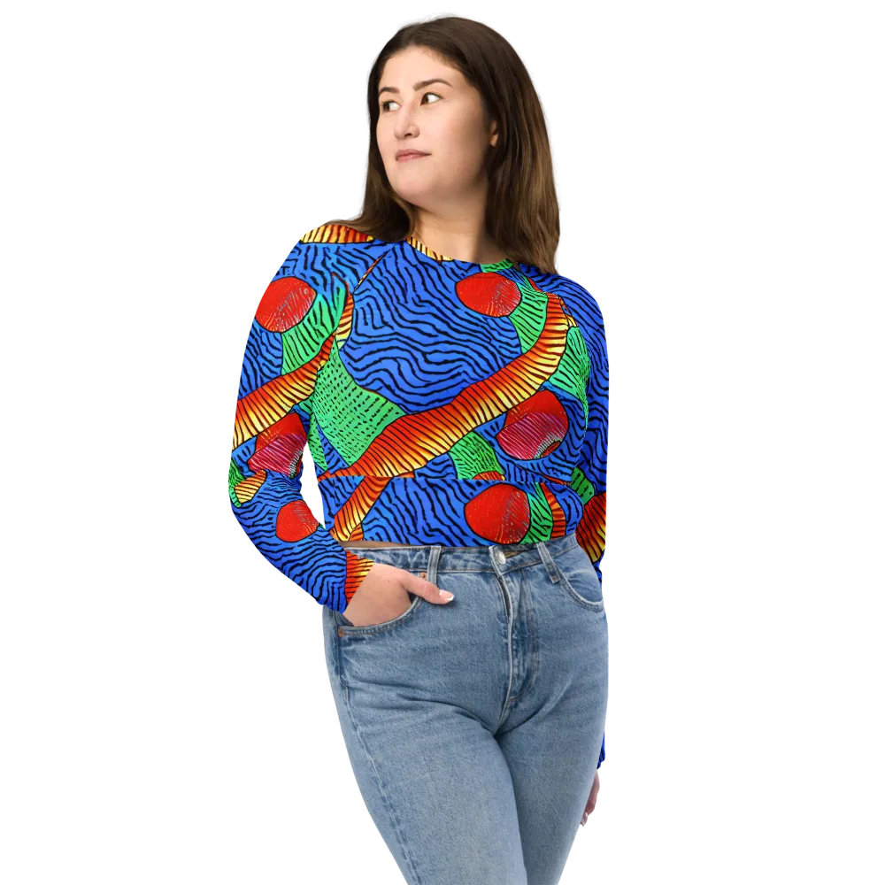 Molten Maze on Long Sleeve Crop Top — Front
