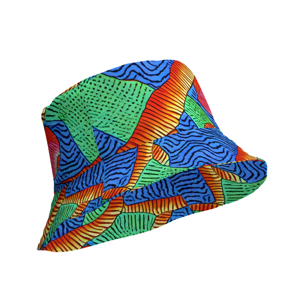 Molten Maze on Reversible Bucket Hat — Product details Outside