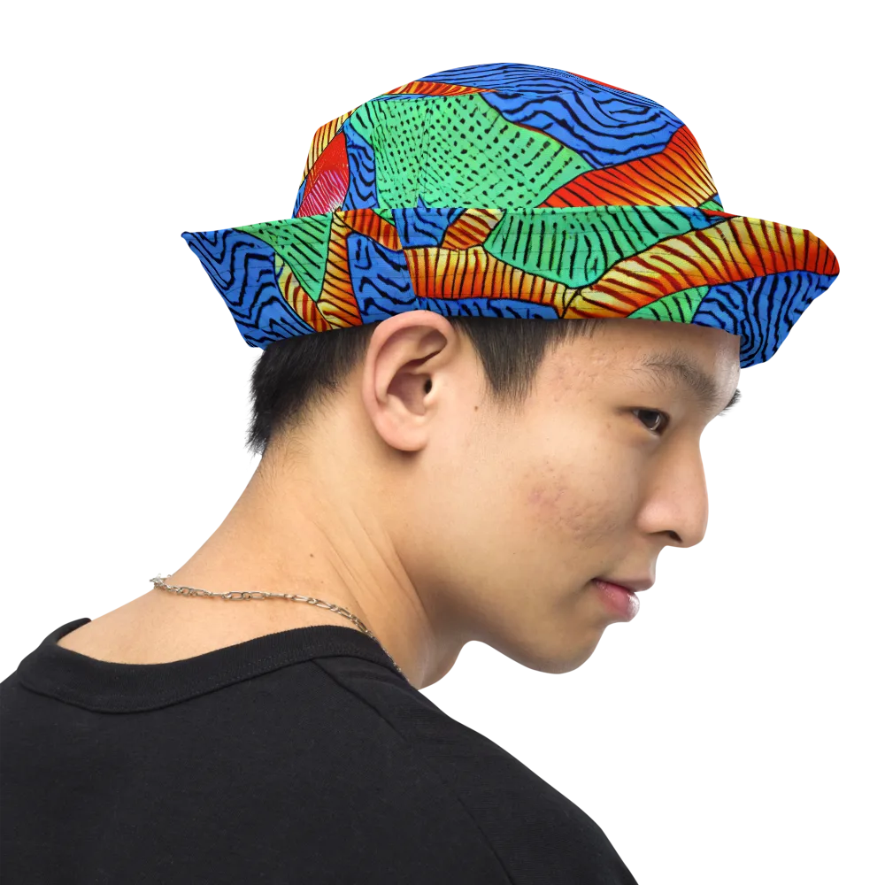 Molten Maze on Reversible Bucket Hat — Right Outside