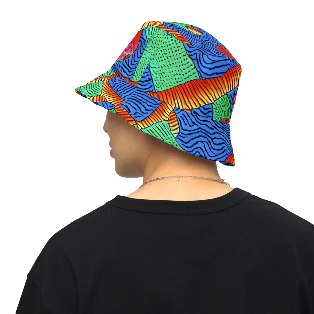 Molten Maze on Reversible Bucket Hat — Back Inside