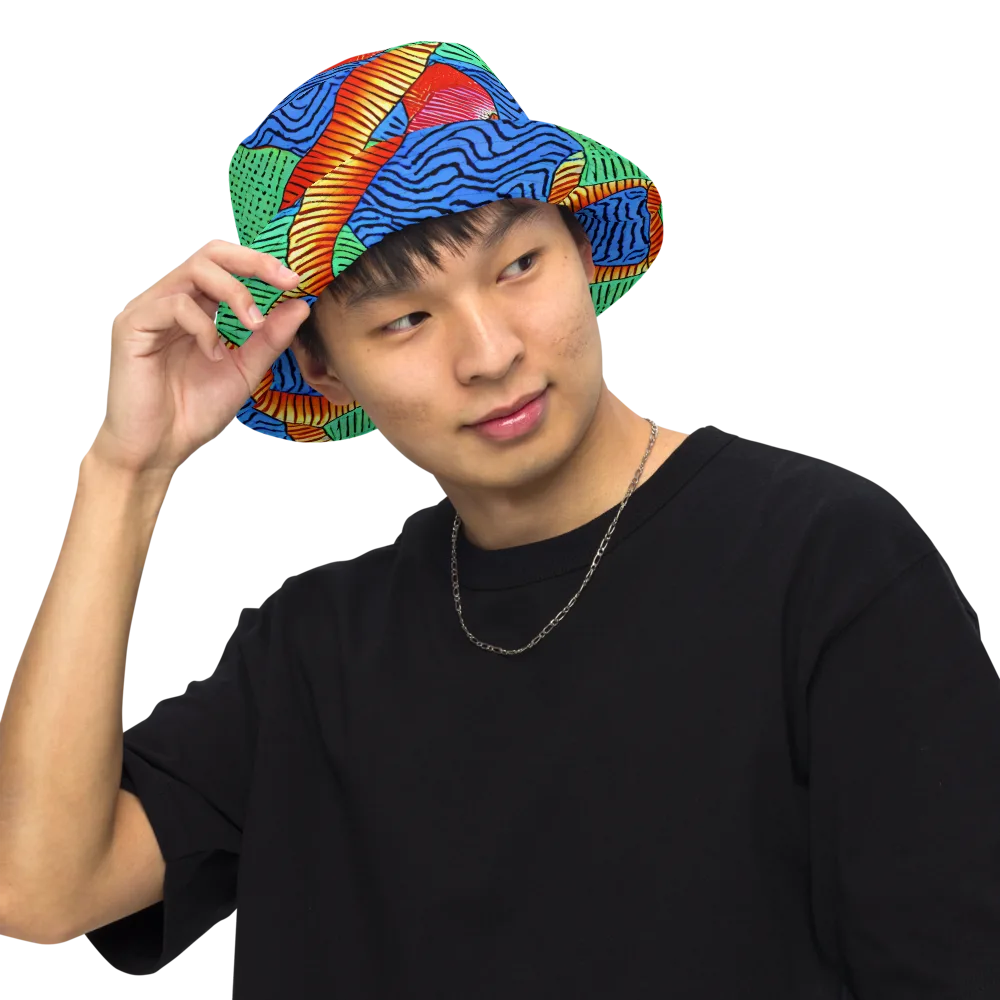 Molten Maze on Reversible Bucket Hat — Front Inside