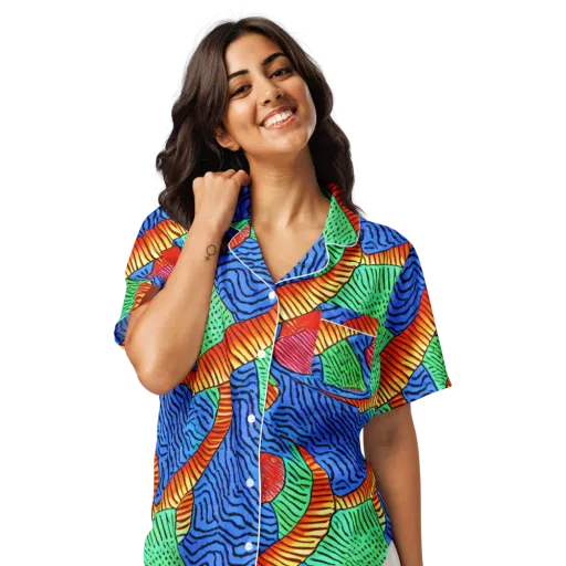 Molten Maze on a Women's Short Sleeve Pajama Top