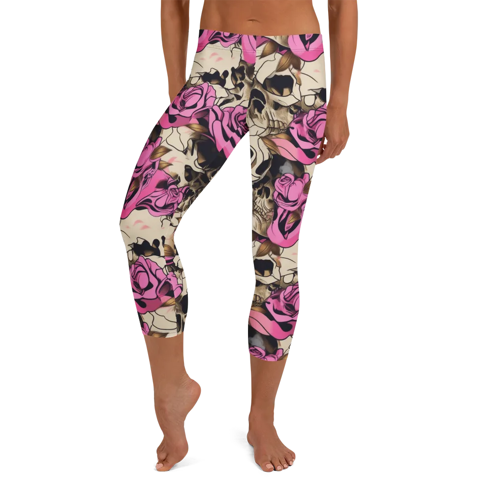 Rosebone Riot on Capri Leggings — Front