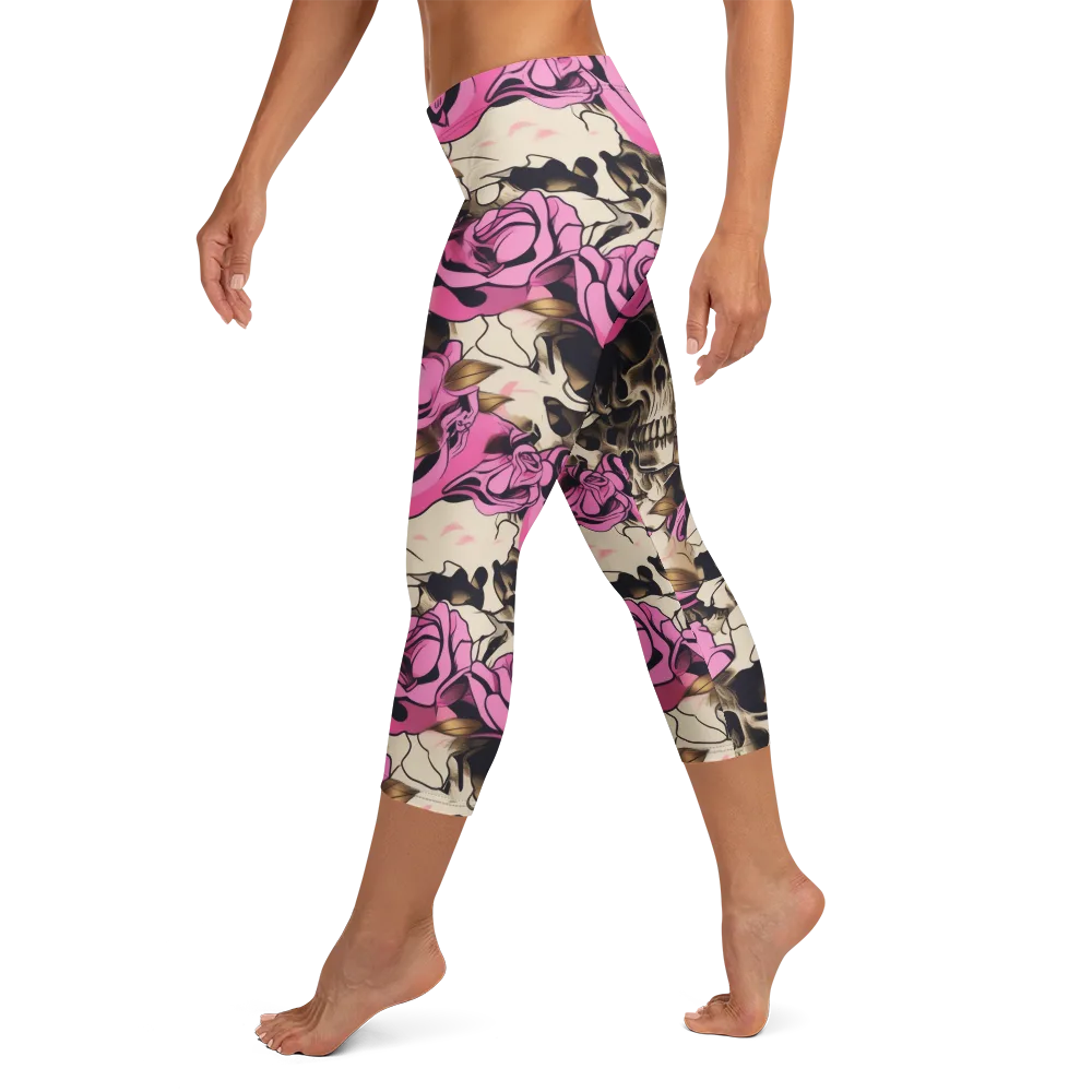 Rosebone Riot on Capri Leggings — Left