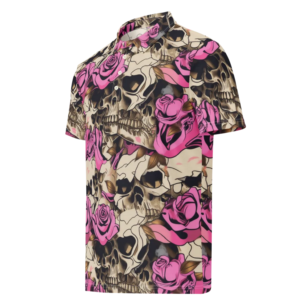 Rosebone Riot on Men's Slim Fit Polo Shirt — Left Front