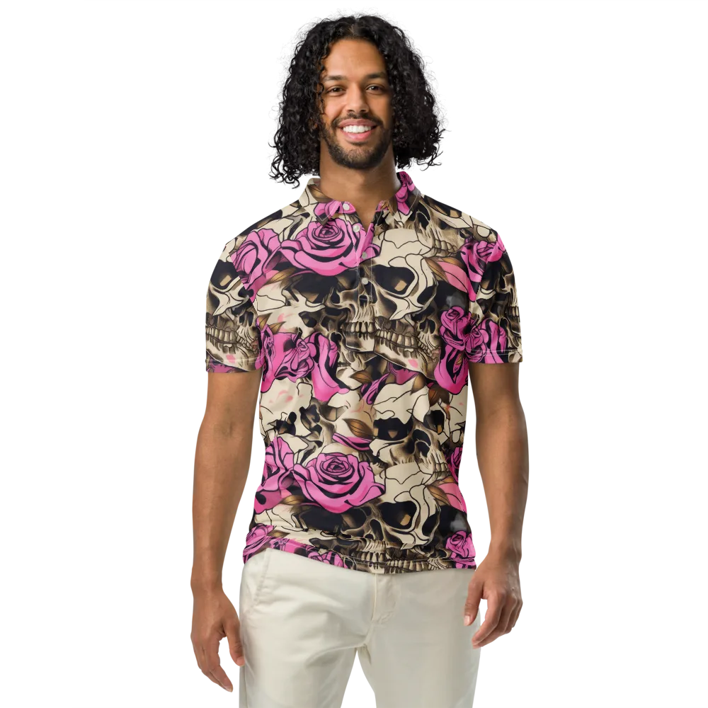 Rosebone Riot on Men's Slim Fit Polo Shirt — Front
