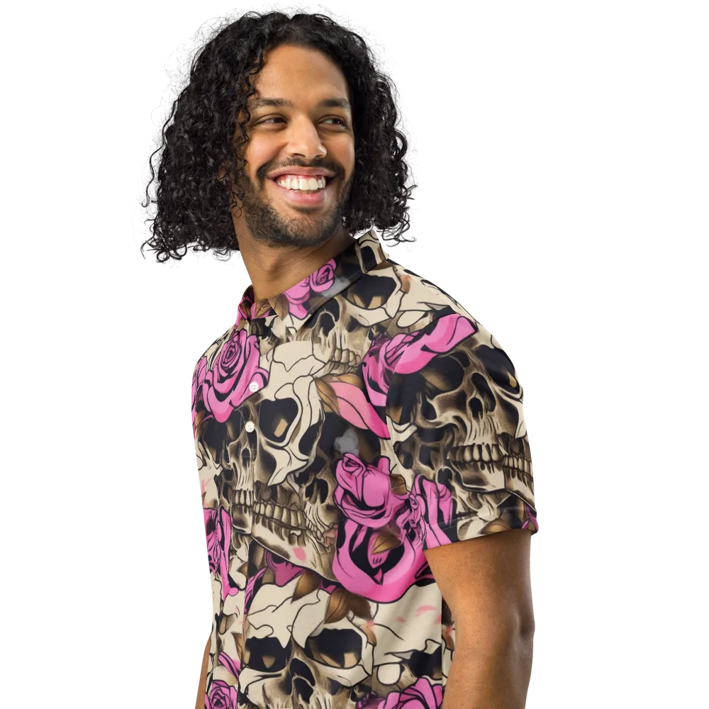 Rosebone Riot on Men's Slim Fit Polo Shirt — Left Front