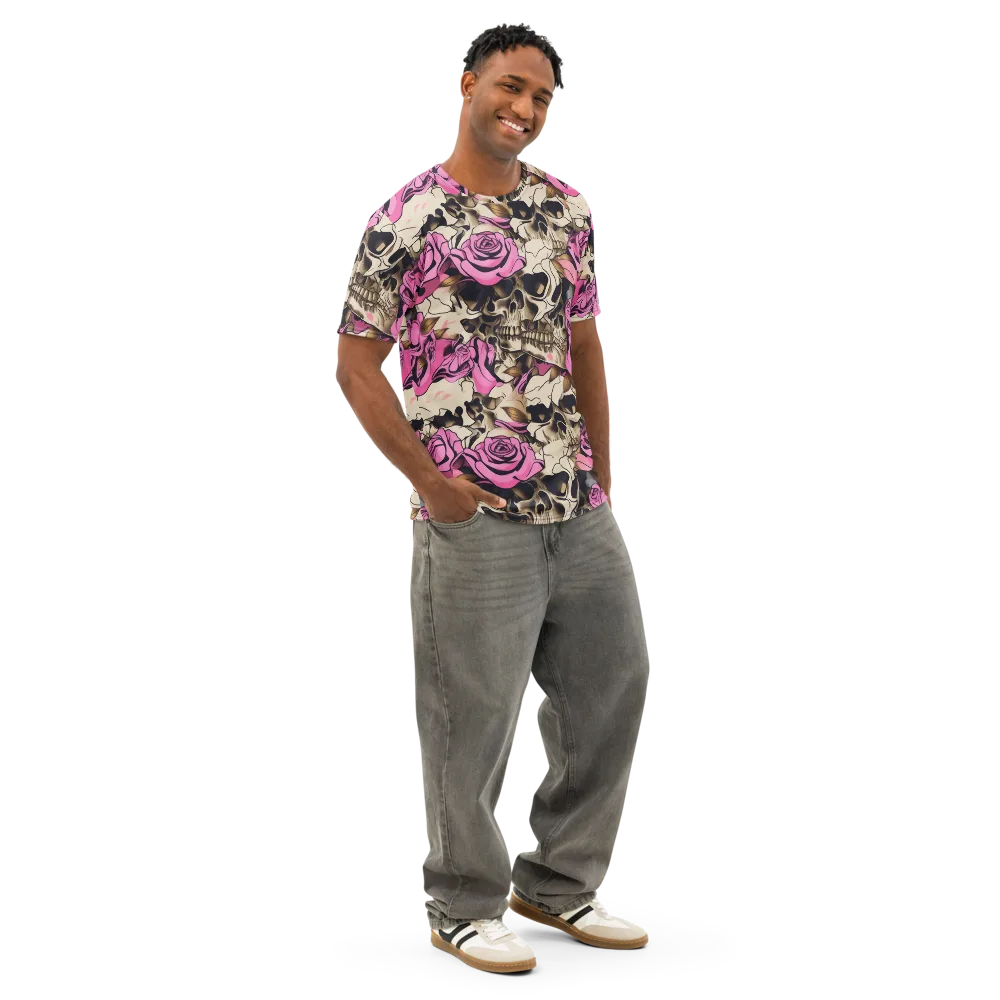 Rosebone Riot on Men's Cotton Crew Neck T-Shirt — Right Front