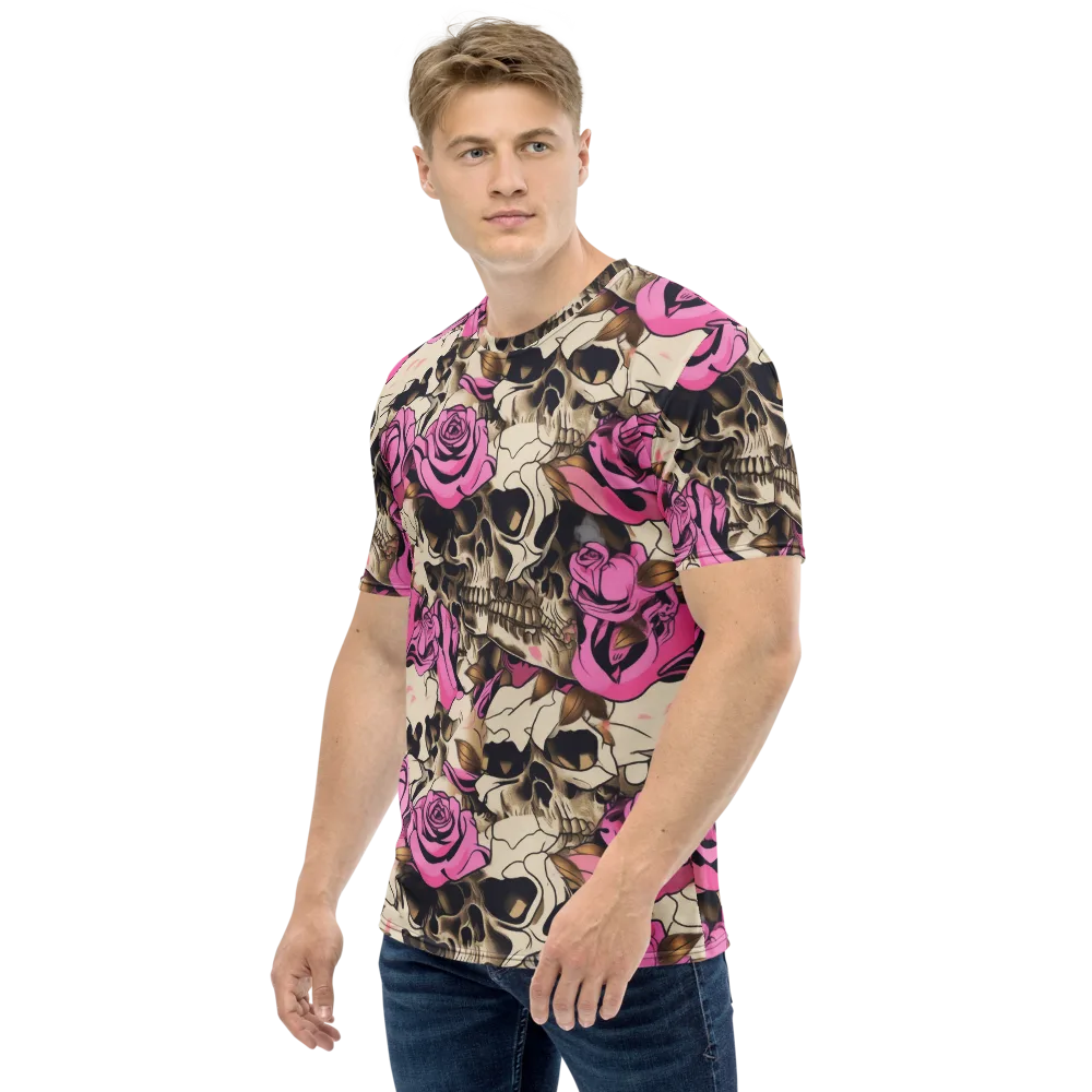 Rosebone Riot on Men's Crew Neck T-Shirt — Left