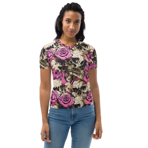 Rosebone Riot on a Women's Crew Neck T-Shirt