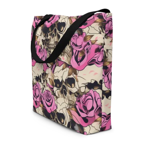 Rosebone Riot on a Large Tote Bag W/ Pocket