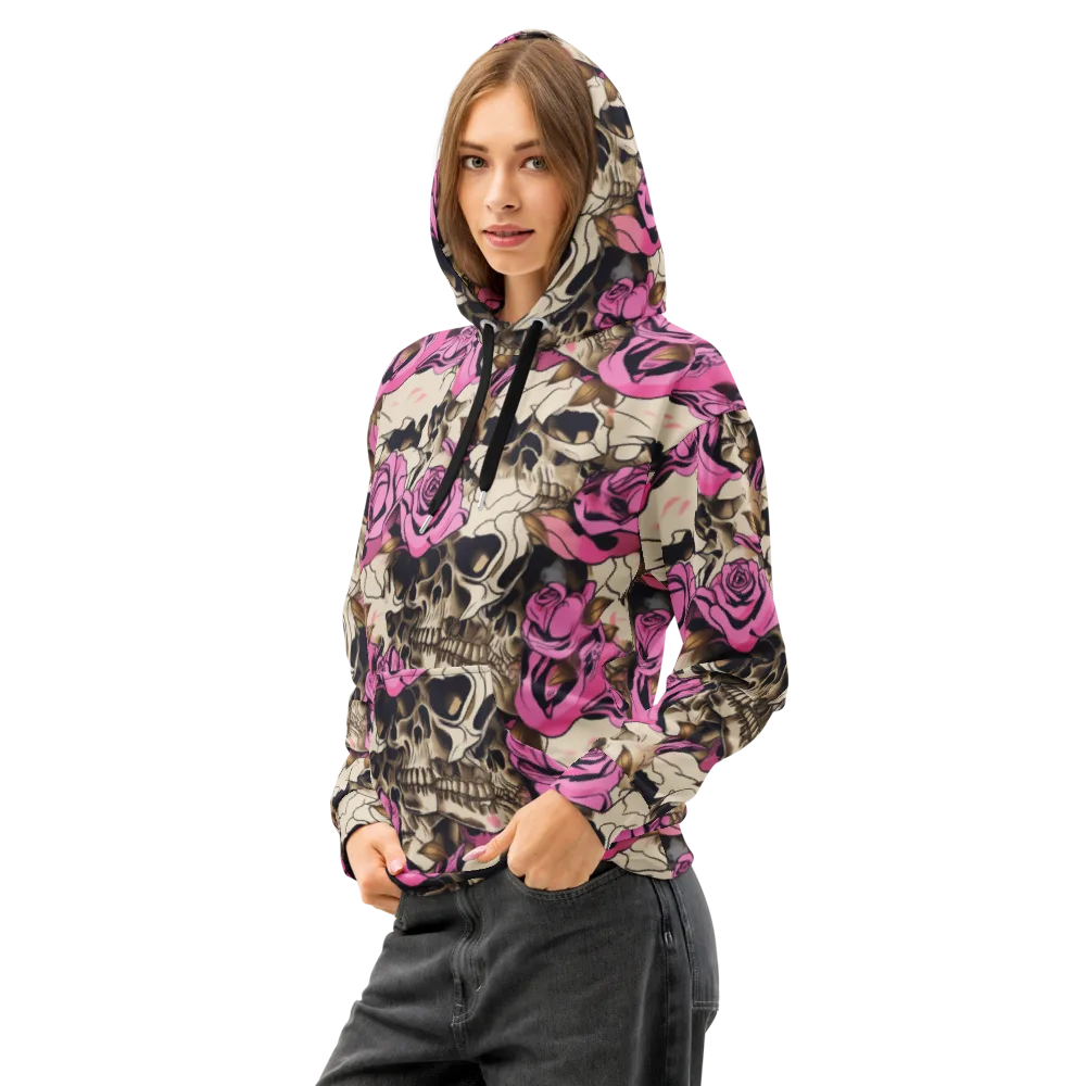 Rosebone Riot on Cotton Hoodie — Left Front
