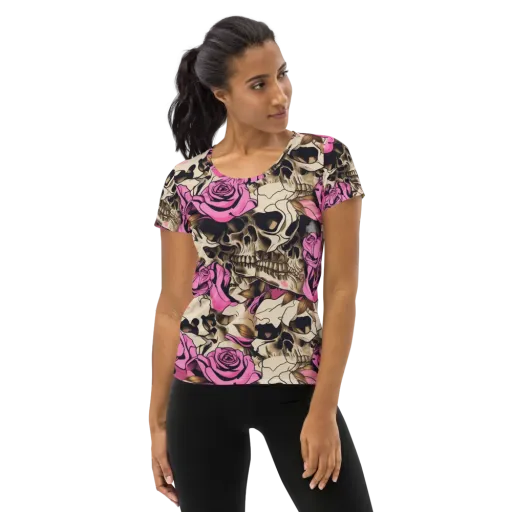 Rosebone Riot on a Women's Athletic T-Shirt